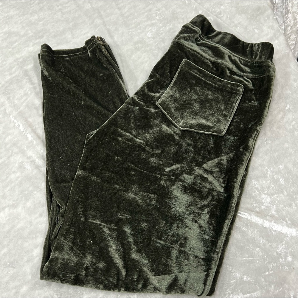 Umgee velvet moto leggings large ankle zip casual soft travel pants